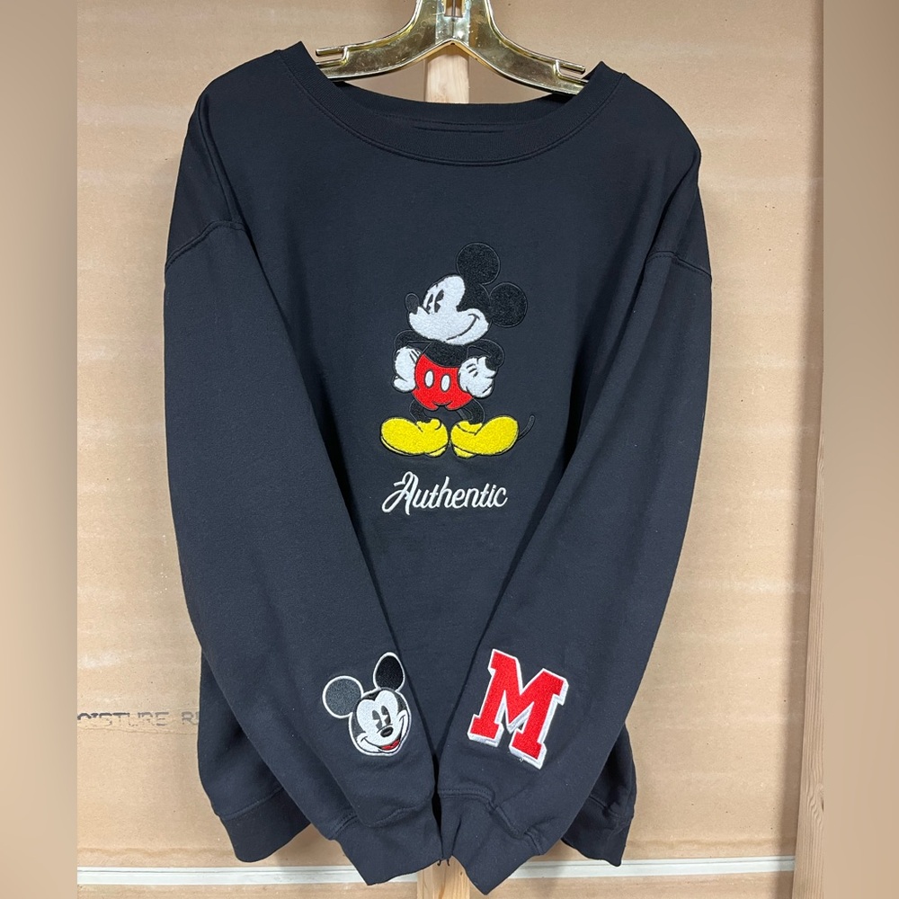 Disney Authentic Black Mickey Mouse Sweater Sweatshirt 2X - Picture 3 of 10
